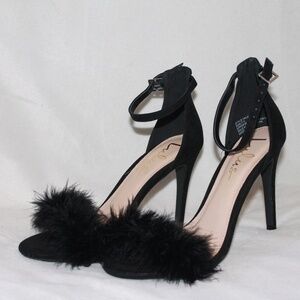 Lulus Black Faux Fur High Heels